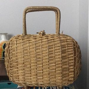 Vintage Gold 1950’s Wicker Mini Purse